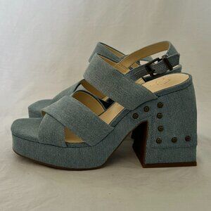 Jessica Simpson NWOT Nellenie Block Heel Blue Jean sz 8.5